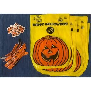 13 Vintage Union 76 Halloween Trick or Treat Bag Oil Gas Station Sticker Lot